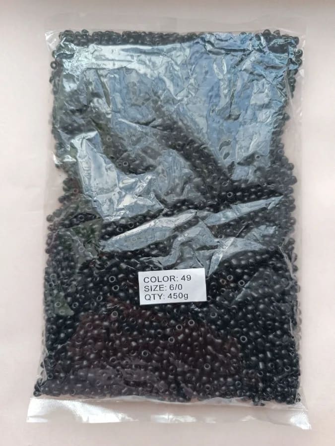 Китайський бісер 6/0, 450 г, чорний