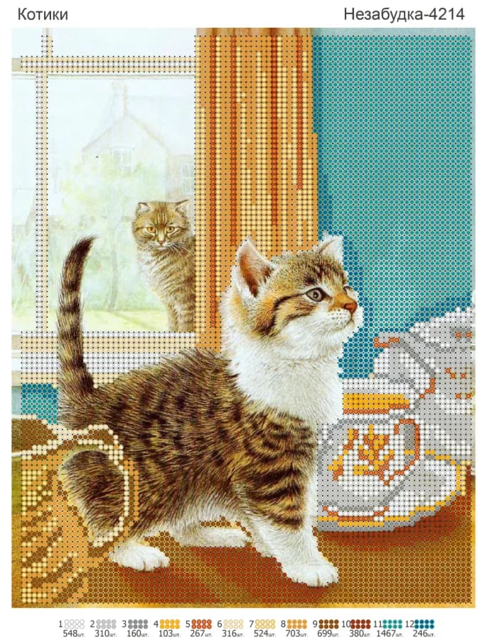 Схема для вышивки бисером: Котики, арт. Н-4214