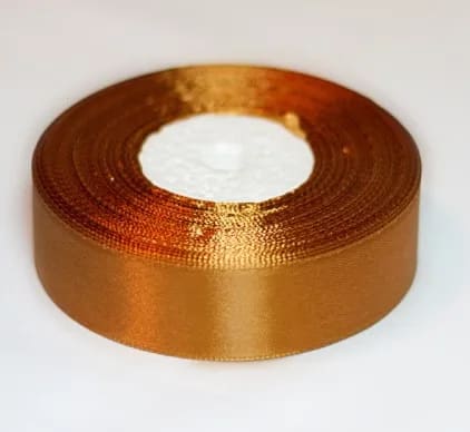 Лента атлас темное золото 2,5 см