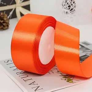 Лента атлас оранжевая 2,5 см